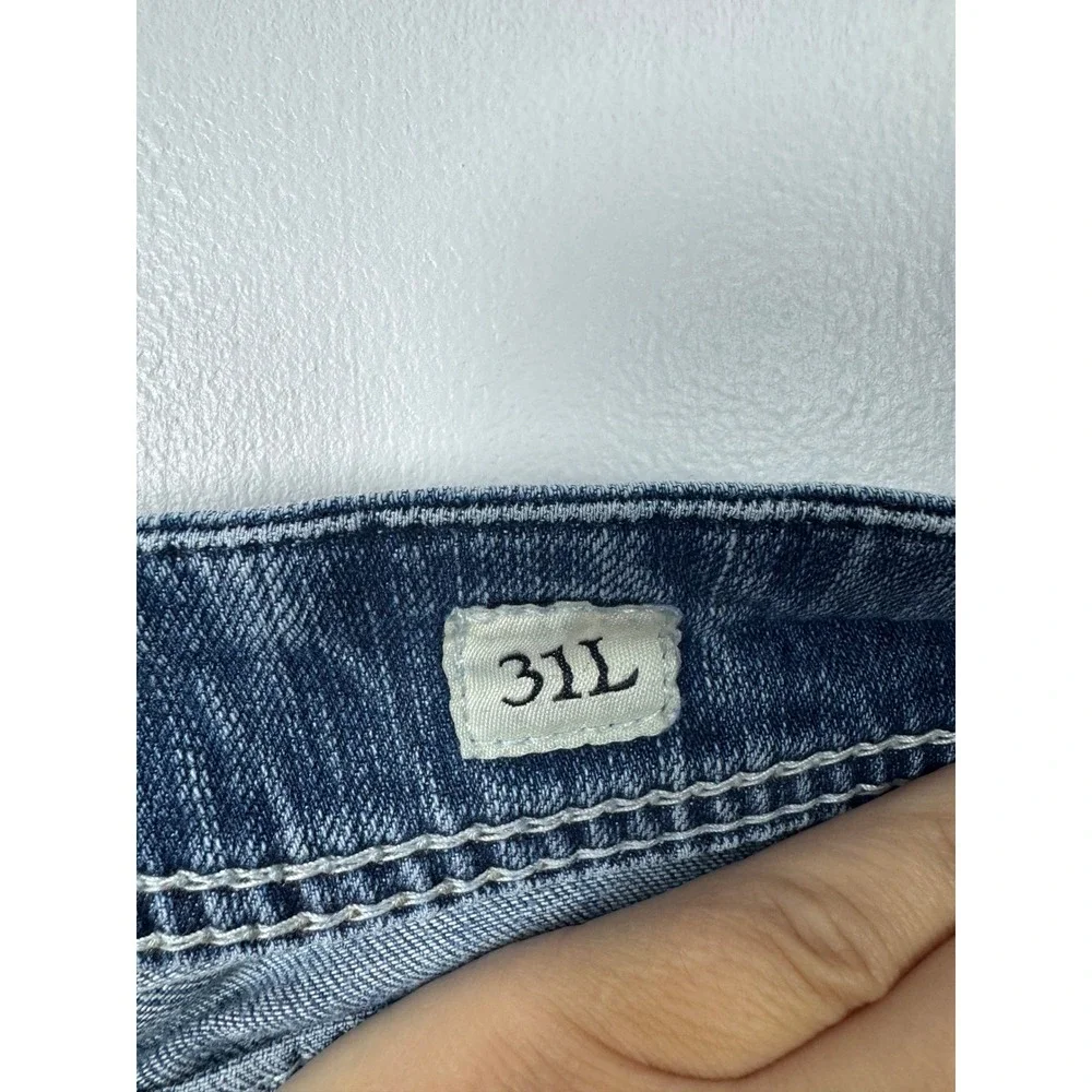 Western BKE Culture Womens 31L Bootcut Jeans Blue Thick‎ Stitch Flap Pocket